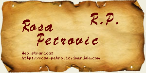 Rosa Petrović vizit kartica